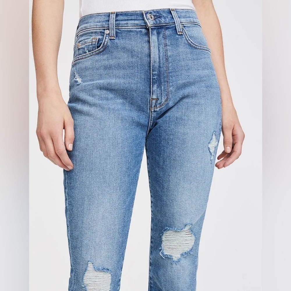 7 For All Mankind High Waist Ankle Skinny in Sloan Vintage Size 31 - Picture 2 of 7